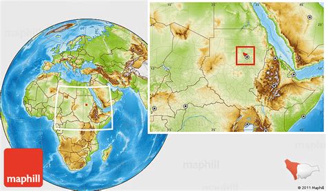 Physical Location Map of Omdurman, within the entire country