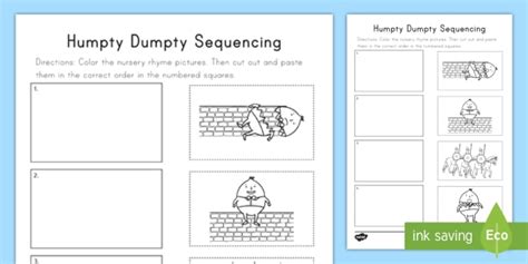 Humpty Dumpty Nursery Rhyme Sequencing Activity