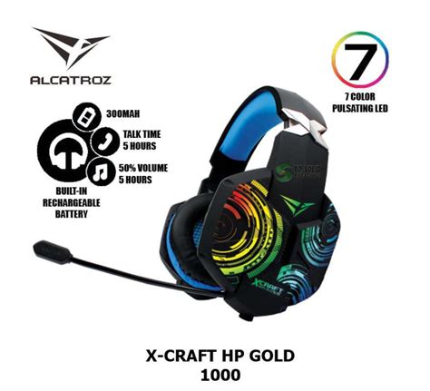 Jual Alcatroz Headset Gaming X-Craft HP Gold 1000 - Wireles Bluetooth & Wired Mode - RGB di ...