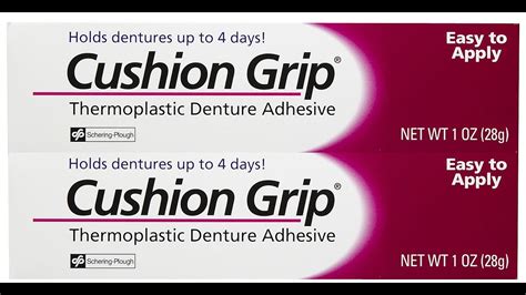 Cushion Grip Thermoplastic Denture Adhesive 1 oz 28 g - YouTube