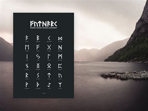 Futhark Runes Alphabet Poster Dark - Etsy