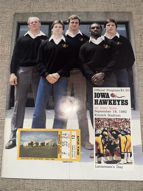 1982 Iowa Hawkeyes vs Iowa State Cyclones Football Program + 1 Ticket ...