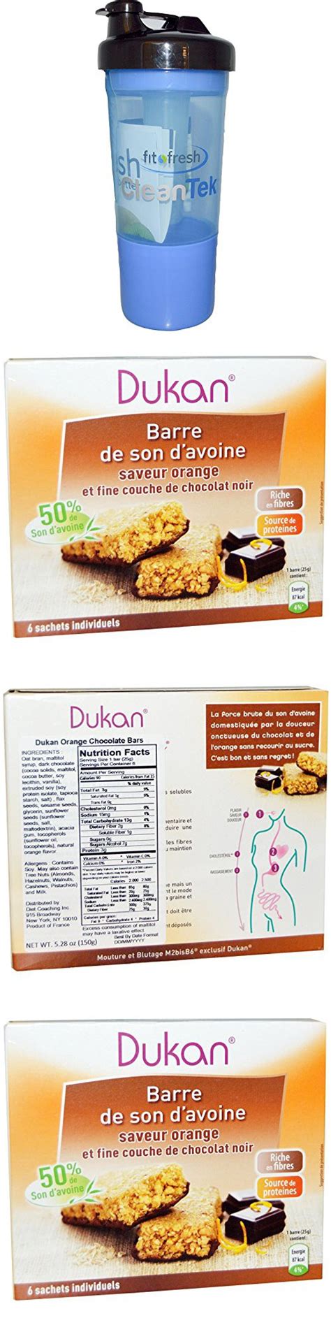 Best Dukan Diet, Oat Bran Orange Chocolate Bars, 6 Bars, (25 g) Each( 4 PACK ), Now Foods, Fit ...