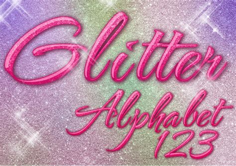 Glitter Pink Font Sparkle Clipart Abc Alphabet Numbers Letters Png ...