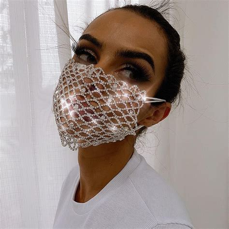 Crystal Face Mask Diamonds Face Mask Rhinestone Face Mask | Etsy | Fashion face mask, Diamond ...