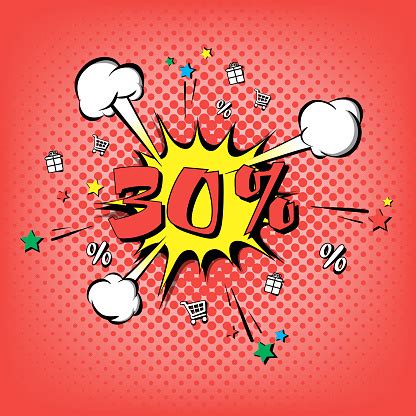 Discount 30 Percent Pop Art Retro Style Stock Illustration - Download ...