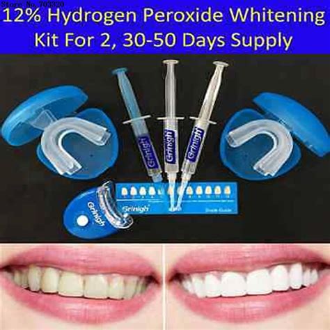 Grinigh 12% Hydrogen Peroxide Teeth Whitening Kit with LED Light 12% ...