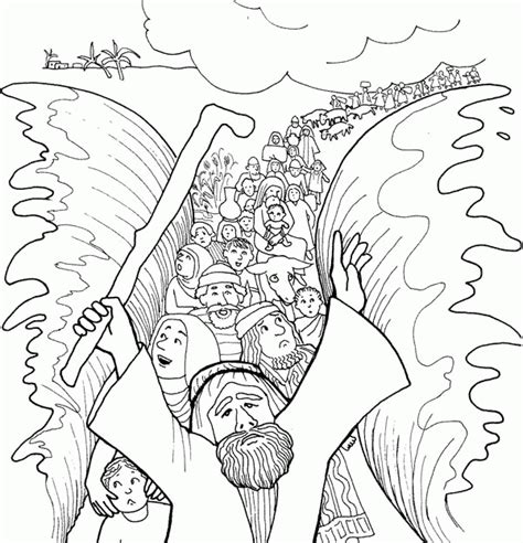 Israelites Crossing The Red Sea Coloring Page - Coloring Home