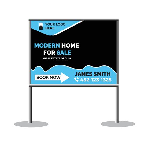 Real estate yard sign template 16591443 Vector Art at Vecteezy