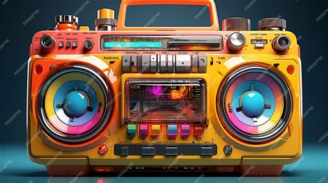 Premium AI Image | Colorful Retro Boombox 3D Illustration