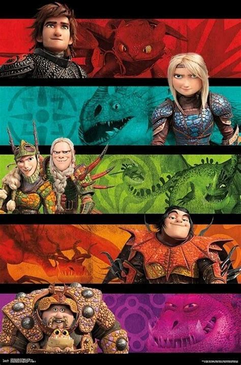 HOW TO TRAIN YOUR DRAGON 3 - CHARACTER COLLAGE POSTER - 22x34 - MOVIE 17356 | Art, Art Posters ...