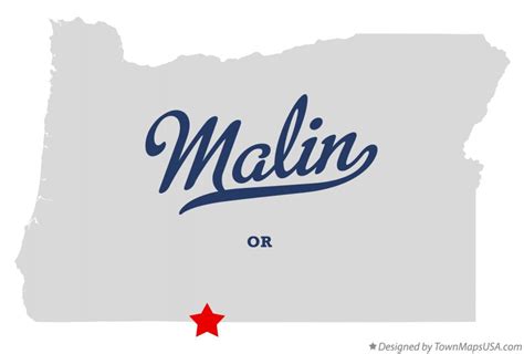 Map of Malin, OR, Oregon