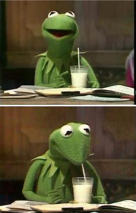 Kermit drinking milk Blank Template - Imgflip