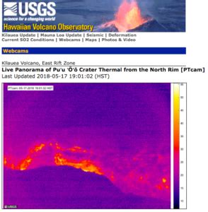 USGS webcam footage of Kilauea Volcano eruption on Hawaii Island