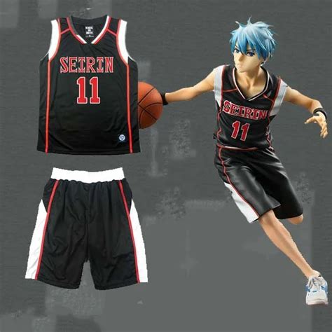 Anime KUROKO'S BASKETBALL SEIRIN School #11 Kuroko Tetsuya Black Basketball Jersey Team Uniform ...