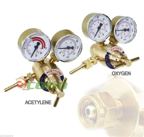 Solid Brass Oxygen & Acetylene Regulators 4 Welding Fit Victor Gas ...