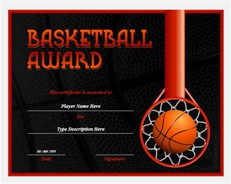 Basketball Award Certificate Templates for Word | Professional ...