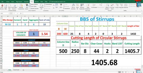 Concrete Material Calculator Excel | Concrete Mix Calculator XLS