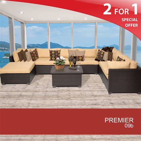 Premier 9 Piece Outdoor Wicker Patio Furniture Set 09B Outdoor Wicker ...