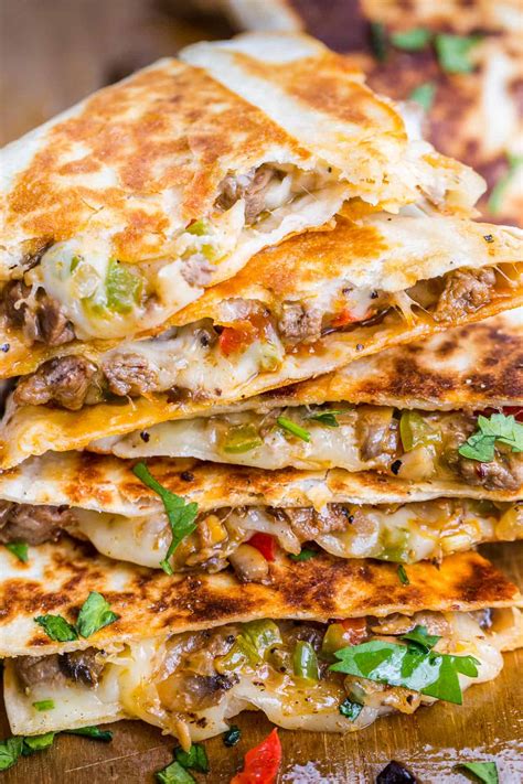 Philly Cheesesteak Quesadilla Recipe - NatashasKitchen.com