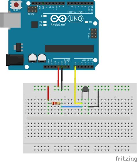 Temperature Sensor Using NTC Thermistor (Arduino/NTC)