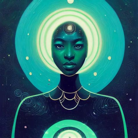 Metaphysical painting of a beautiful afrofuturistic | Midjourney