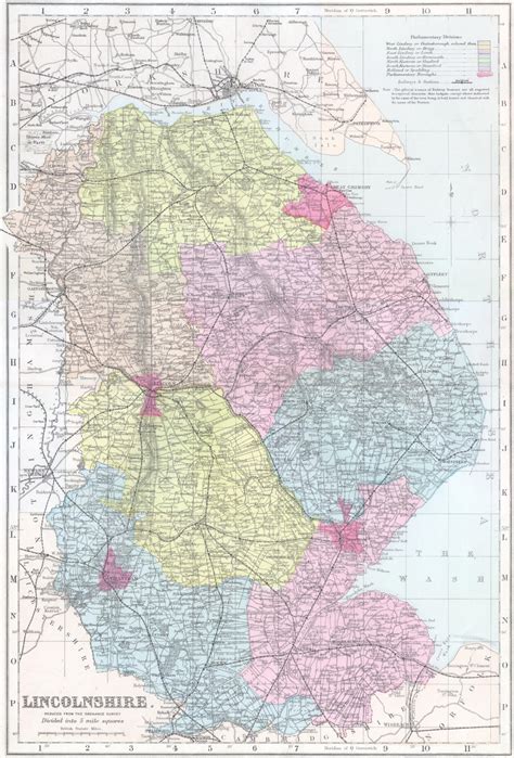 Lincolnshire in the 1880s map