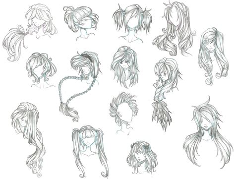 Anime Hair Drawing Reference and Sketches for Artists