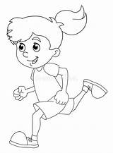 Kids Running Coloring Page Pages sketch template