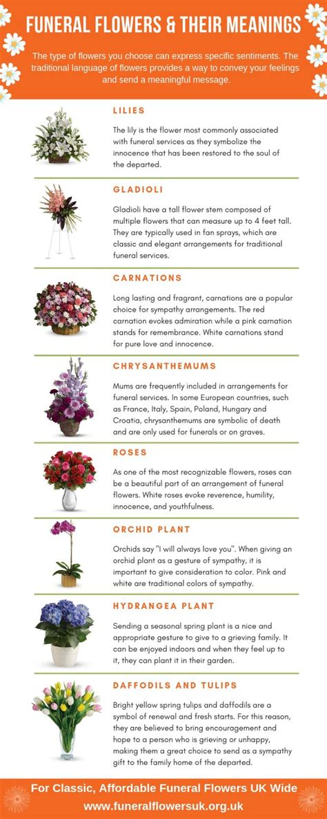 Funeral Flowers & Their Meanings | Flower meanings, Funeral flowers ...