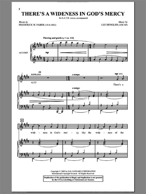 There's A Wideness In God's Mercy sheet music for choir (SATB: soprano ...