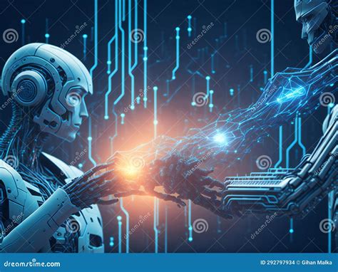 AI robots connecting Minds stock illustration. Illustration of brain - 292797934