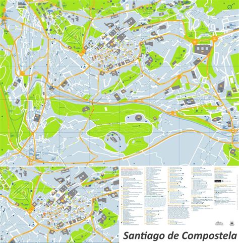 Santiago de Compostela tourist attractions map