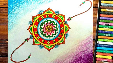 Rakhi drawing step by step||rakhi design ||painting raksha bandhan ...