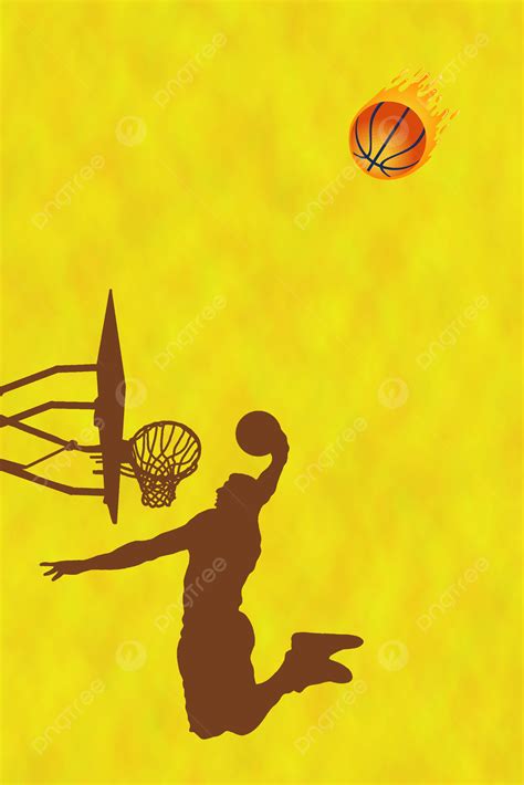 Yellow Minimalist Basketball Poster Design Background Material, Yellow, Simple, Basketball ...