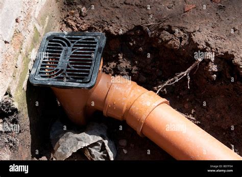 New plastic drain and gully Stock Photo - Alamy