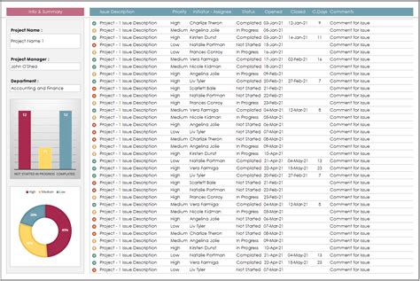 Issue Tracking Excel Template