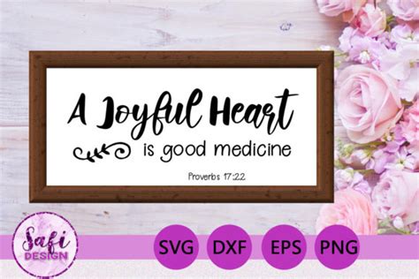 A Joyful Heart Bible Verse SVG DXF EPS Graphic by Safi Designs ...