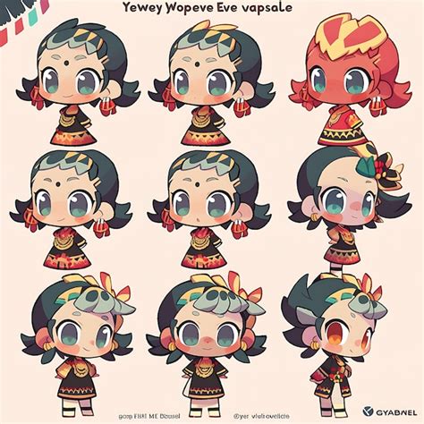 Premium Photo | Sticker of Female Chibi Kawaii Mayan Traditional Bold Aztecan Colors Fe Concept ...