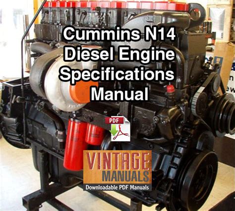 Cummins N14 Diesel Engine Complete Specifications Manual - VintageManuals