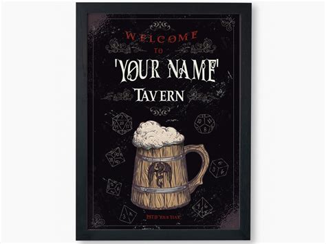 Customizable DND Tavern Bar Poster - Etsy