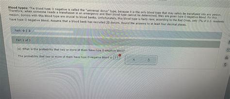 Solved Blood types: The blood type 0 negative is called the | Chegg.com