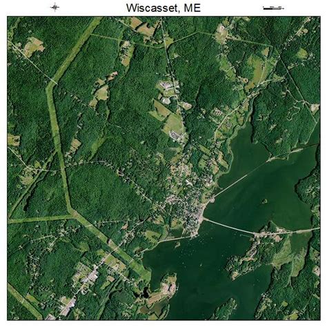 Aerial Photography Map of Wiscasset, ME Maine