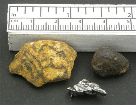 Meteorite Collection, containing three different meteorites