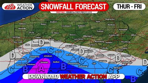 Two Waves of Light Snow Expected in Southern PA Thursday & Friday Morning