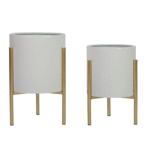 Gianna Modern White Planters (Set of 2) - Walmart.com | White planters, Dramatic table, Modern ...