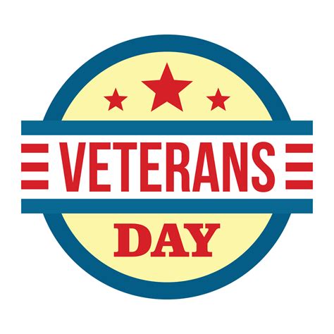 Round veterans day logo, flat style 14617337 Vector Art at Vecteezy