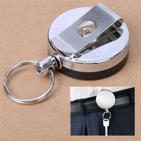 Cute Retractable Metal Card Badge Holder Plastic Recoil Belt Clip Chic ...