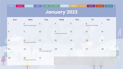 2023 Interactive Calendar PowerPoint Template