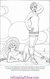 Art Nouveau  Detailed Fashions To Colour sketch template
